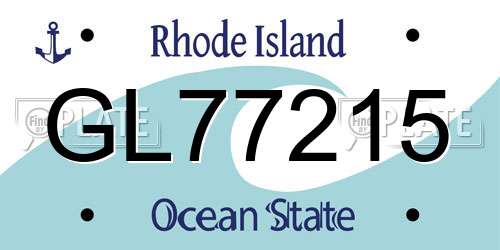 GL77215 Rhode Island License Plate
