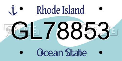 GL78853 Rhode Island License Plate