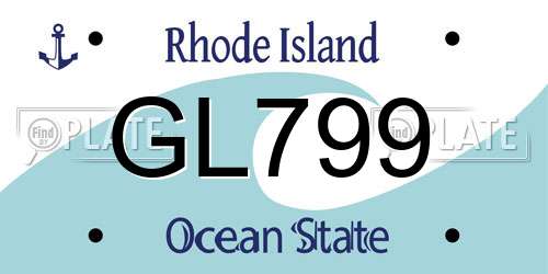 GL799 Rhode Island License Plate