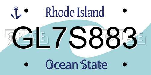 GL7S883 Rhode Island License Plate