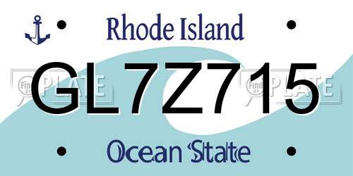 GL7Z715 Rhode Island License Plate
