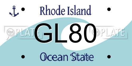 GL80 Rhode Island License Plate