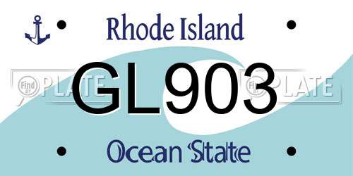 GL903 Rhode Island License Plate