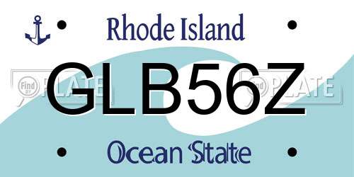GLB56Z Rhode Island License Plate