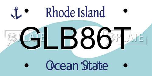 GLB86T Rhode Island License Plate