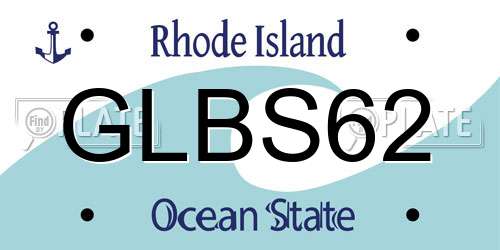 GLBS62 Rhode Island License Plate