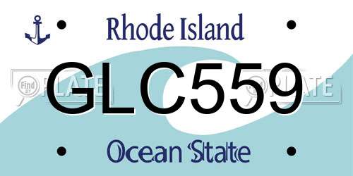 GLC559 Rhode Island License Plate