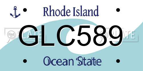 GLC589 Rhode Island License Plate
