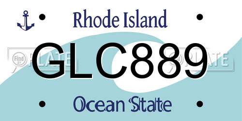GLC889 Rhode Island License Plate