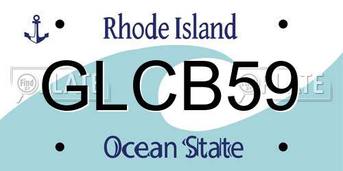 GLCB59 Rhode Island License Plate