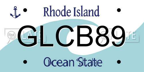 GLCB89 Rhode Island License Plate