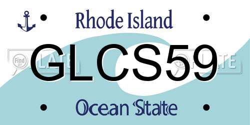 GLCS59 Rhode Island License Plate