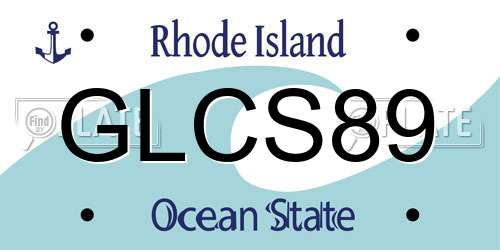 GLCS89 Rhode Island License Plate
