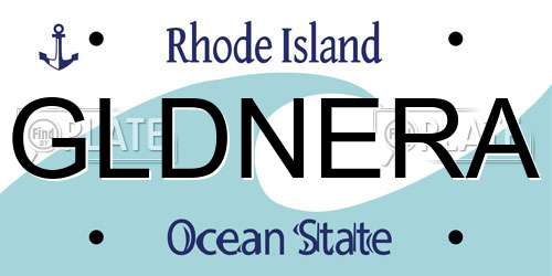 GLDNERA Rhode Island License Plate