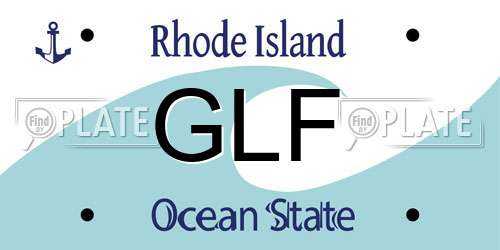 GLF Rhode Island License Plate