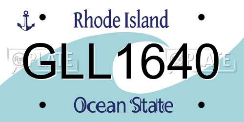 GLL1640 Rhode Island License Plate