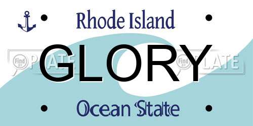 GLORY Rhode Island License Plate