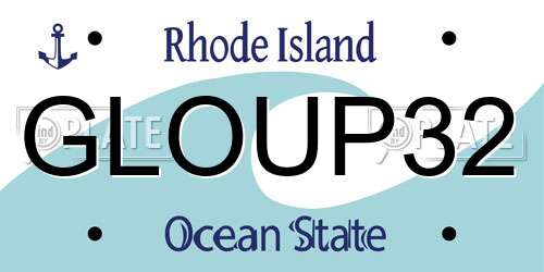 GLOUP32 Rhode Island License Plate