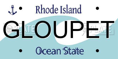 GLOUPET Rhode Island License Plate