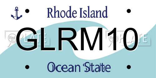 GLRM10 Rhode Island License Plate