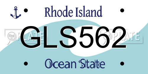 GLS562 Rhode Island License Plate