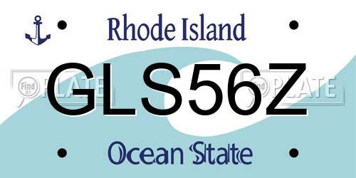 GLS56Z Rhode Island License Plate
