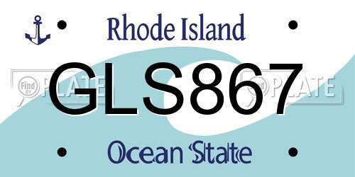 GLS867 Rhode Island License Plate