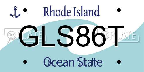 GLS86T Rhode Island License Plate