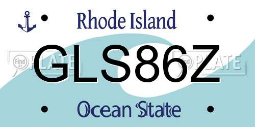 GLS86Z Rhode Island License Plate