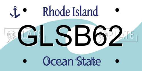 GLSB62 Rhode Island License Plate