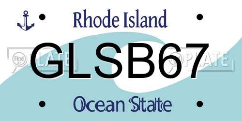 GLSB67 Rhode Island License Plate