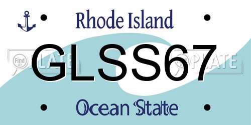 GLSS67 Rhode Island License Plate