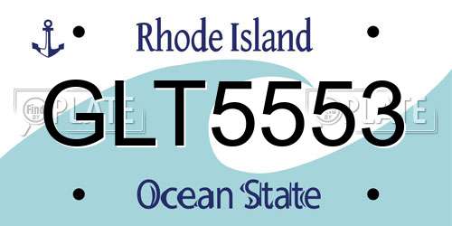 GLT5553 Rhode Island License Plate