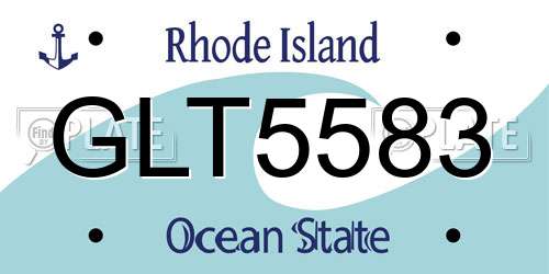 GLT5583 Rhode Island License Plate