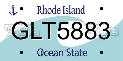 GLT5883 Rhode Island License Plate