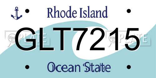 GLT7215 Rhode Island License Plate