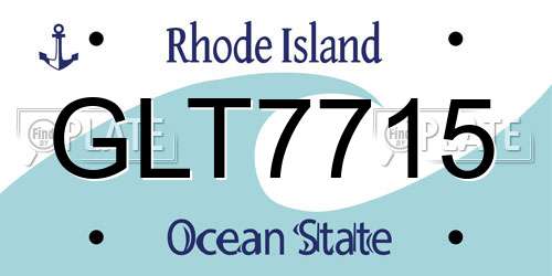 GLT7715 Rhode Island License Plate