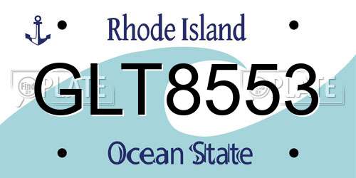 GLT8553 Rhode Island License Plate