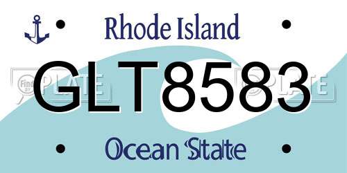 GLT8583 Rhode Island License Plate