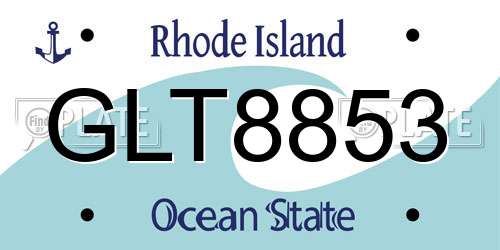 GLT8853 Rhode Island License Plate