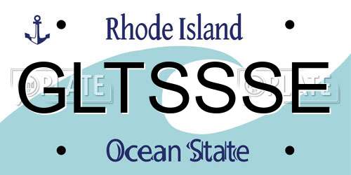 GLTSSSE Rhode Island License Plate