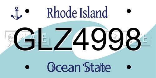 GLZ4998 Rhode Island License Plate