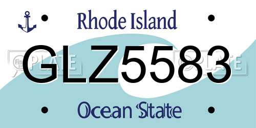GLZ5583 Rhode Island License Plate