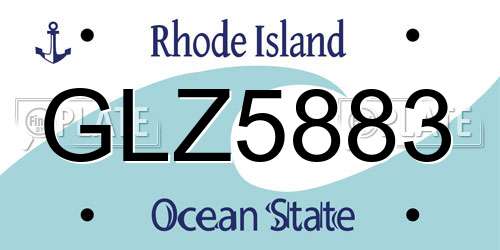 GLZ5883 Rhode Island License Plate