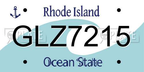 GLZ7215 Rhode Island License Plate