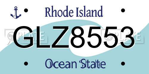 GLZ8553 Rhode Island License Plate