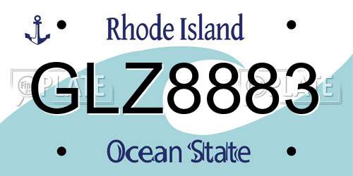 GLZ8883 Rhode Island License Plate