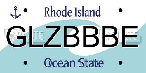 GLZBBBE Rhode Island License Plate