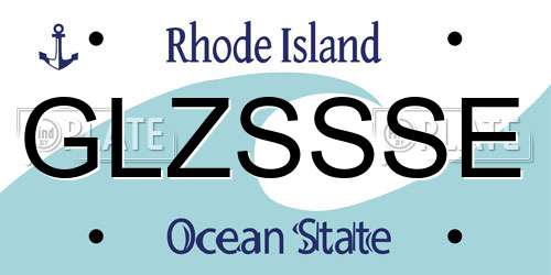 GLZSSSE Rhode Island License Plate