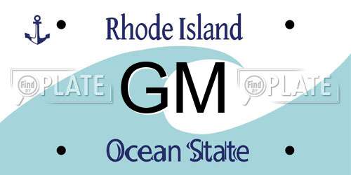 GM Rhode Island License Plate